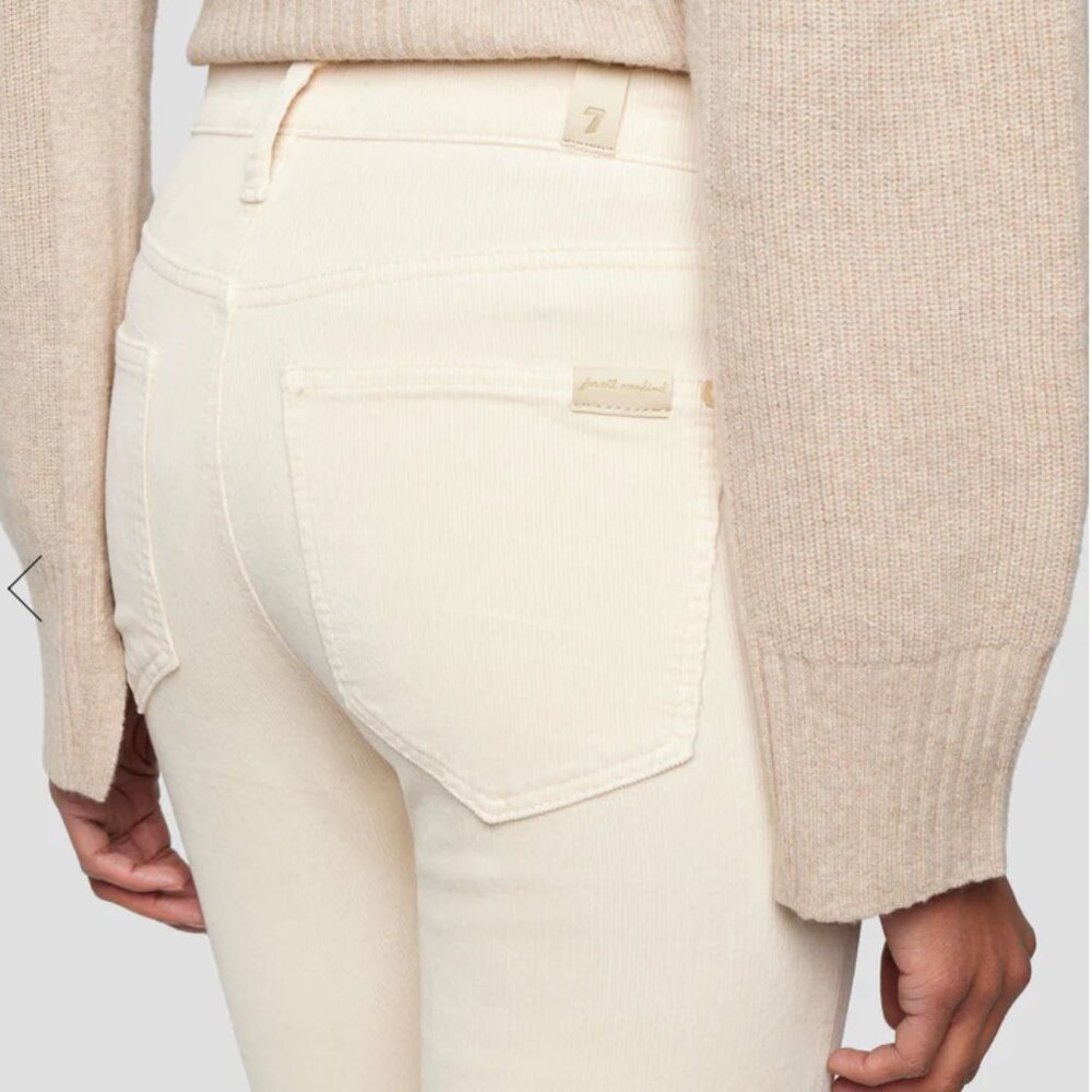 Winter White 7 For All Mankind Tapioca Corduroy Skinny Pants